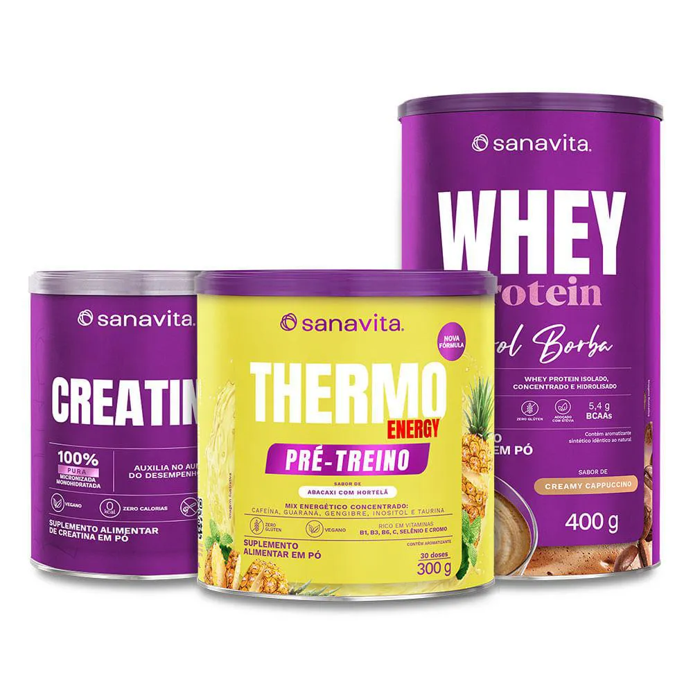 COMBO 2025 VEM AI CREATINA 100G | THERMO ENERGY ABACAXI