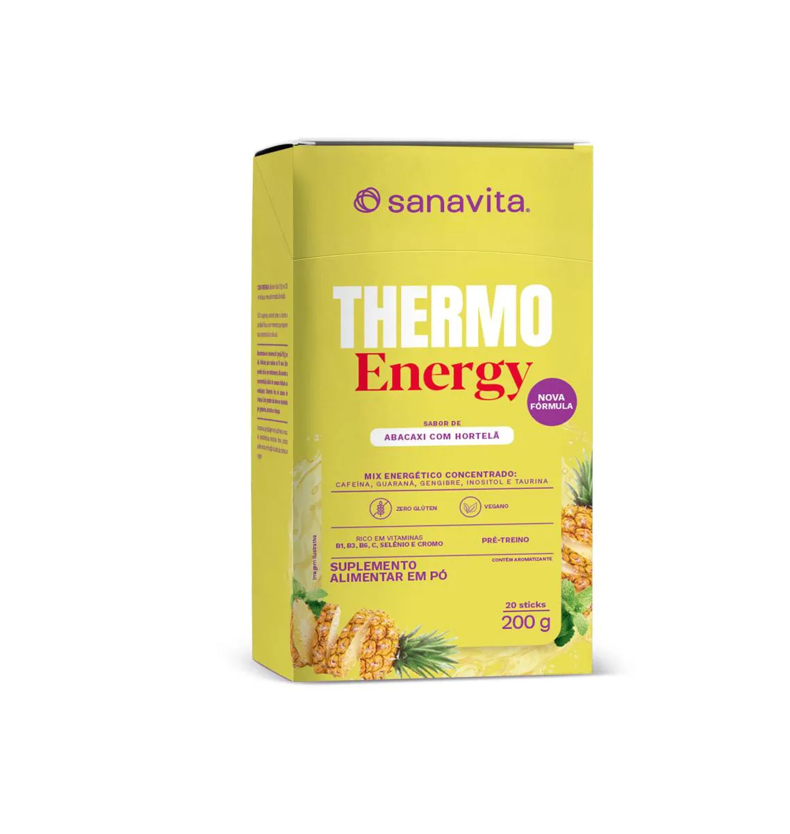 THERMO ENERGY STICK 20 Doses Abacaxi COM Hortelã