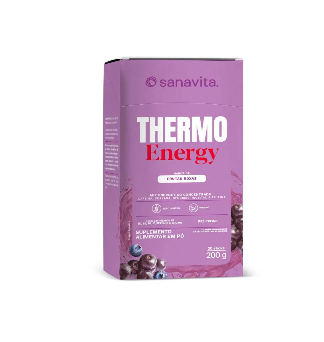 THERMO ENERGY STICK 20 Doses Frutas Roxas
