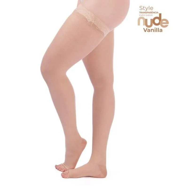 MEIA 7/8 EVER SHEER 782 NUDE AD 20-30 MMHG SIGVARIS ABERTA M2 Caramelo
