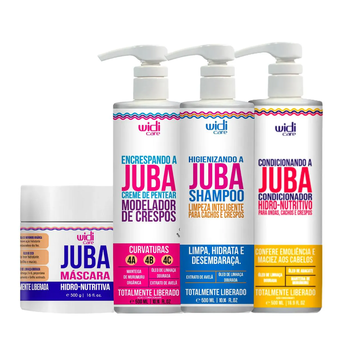 KIT WIDI CARE JUBA HIDRO-NUTRITIVA QUADRUPLE (4 PRODUTOS)