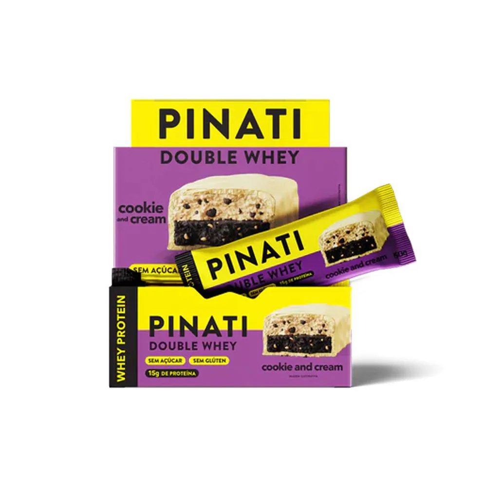DOUBLE WHEY - SABOR COOKIES AND CREAM 50G - 12 UNIDADES - PINATI