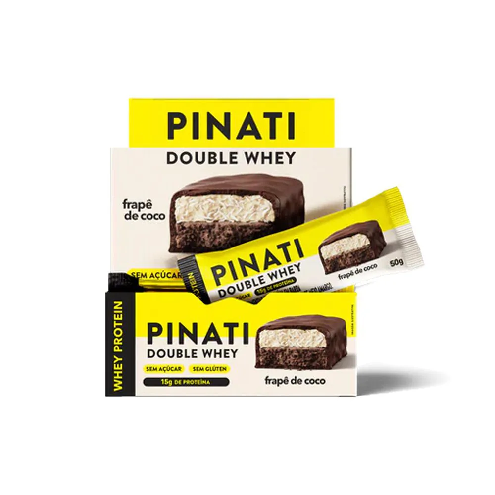DOUBLE WHEY - SABOR FRAPê DE COCO 50G - 12 UNIDADES - PINATI
