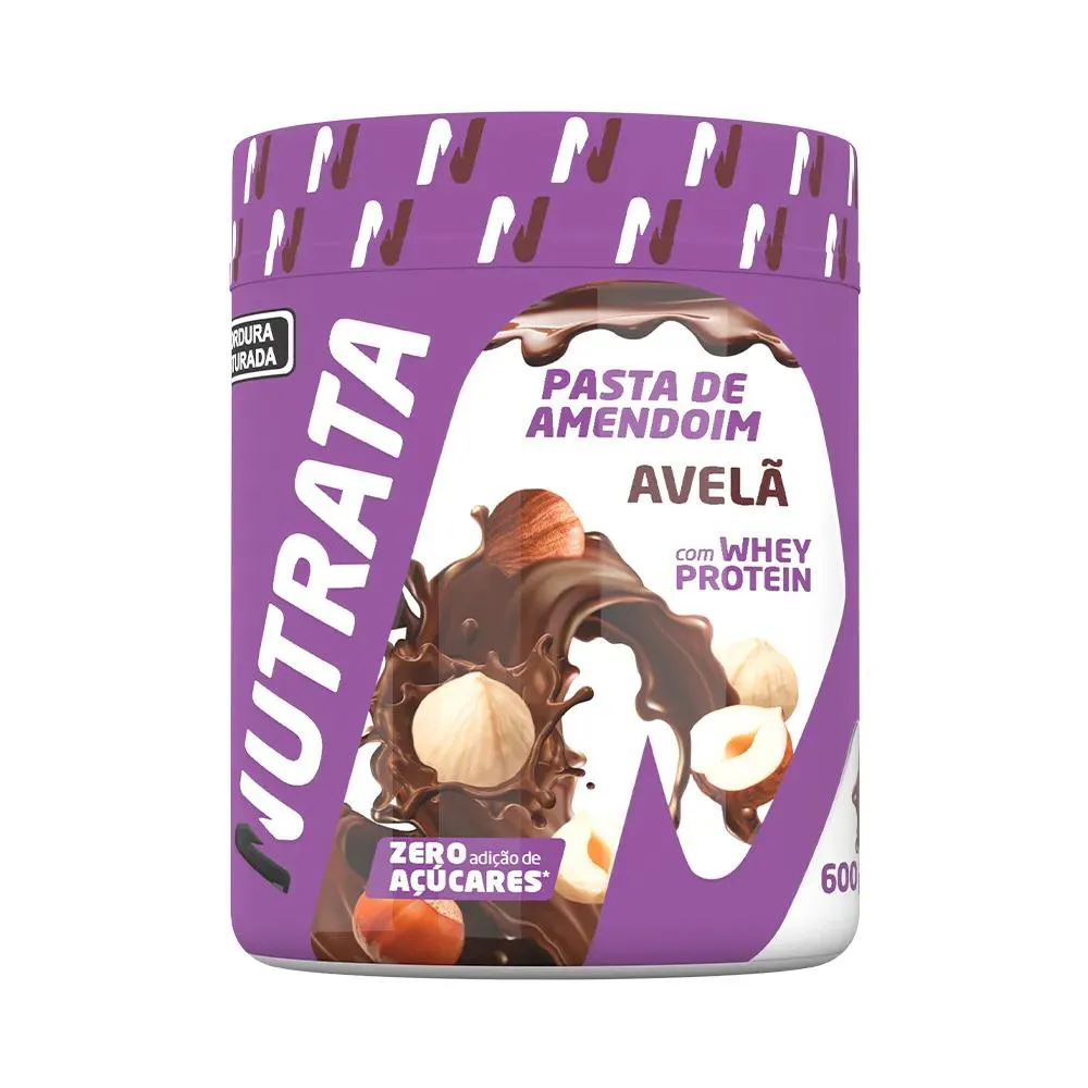 PASTA DE AMENDOIM COM WHEY 600G - AVELã - NUTRATA