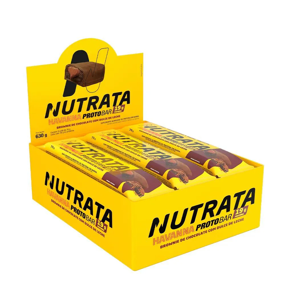 PROTO BAR - SABOR BROWNIE HAVANNA - 9 UNIDADES DE 70G - NUTRATA