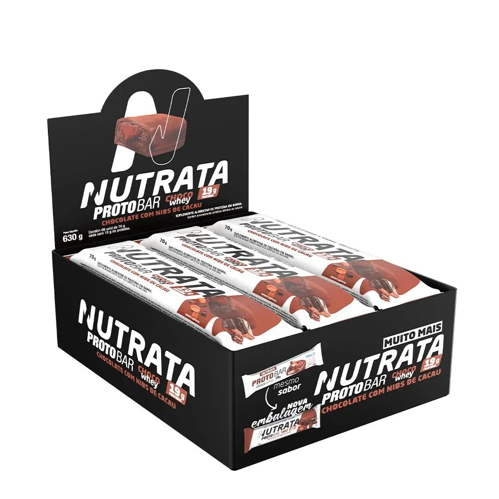 PROTO BAR - SABOR CHOCO WHEY - 9 UNIDADES DE 70G - NUTRATA