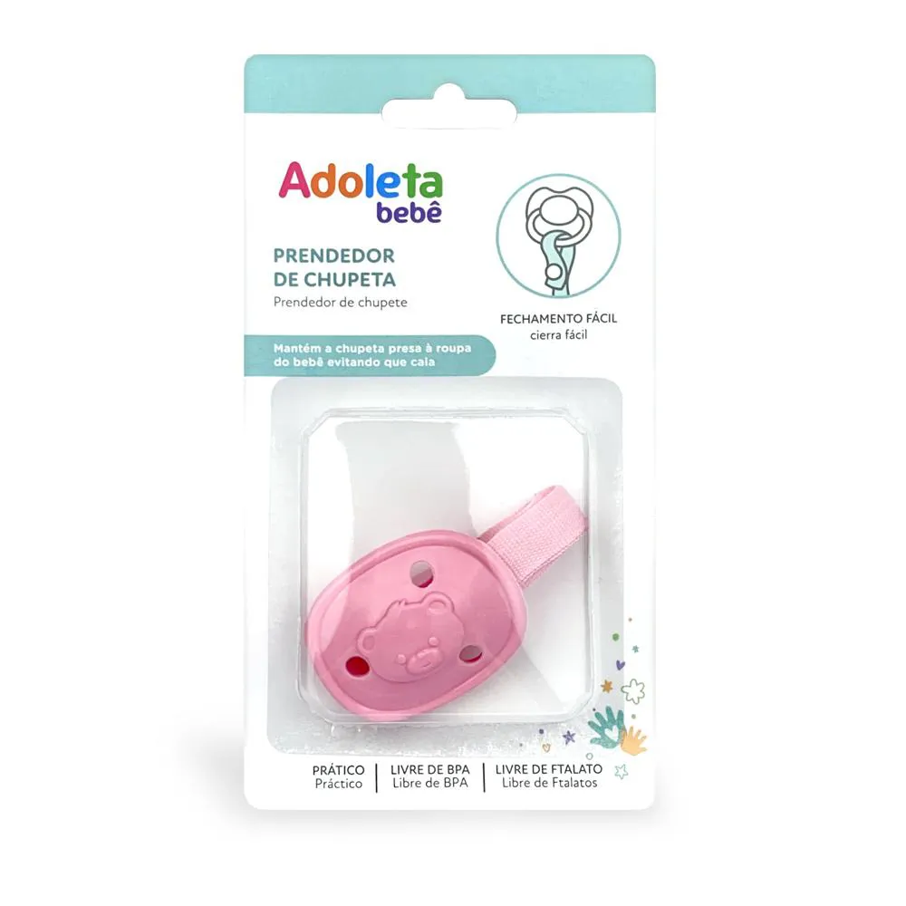 PRENDEDOR DE CHUPETAS ROSA - ADOLETA