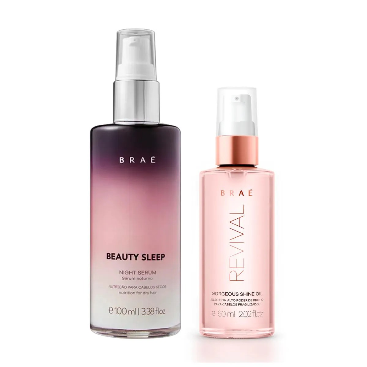 KIT BRAé BEAUTY SLEEP 100ML + REVIVAL SéRUM GORGEOUS SHINE 60ML