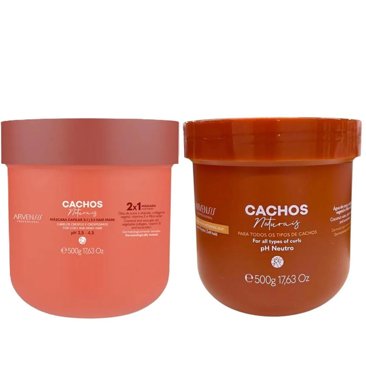 KIT ARVENSIS CACHOS NATURAIS - GELATINA ATIVADORA  500G + MáSCARA CAPILAR 2X1 500G