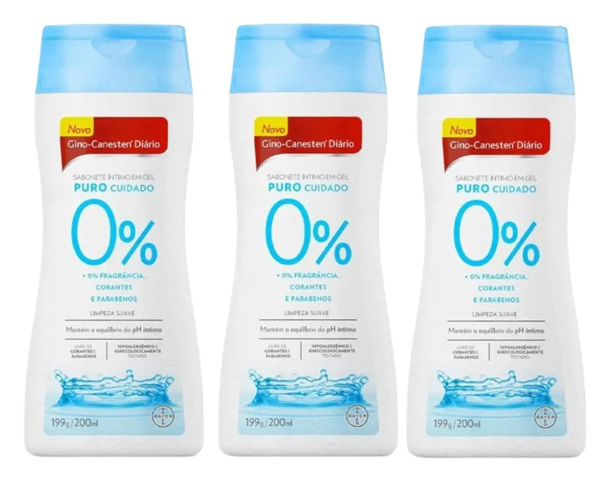 KIT 3 SABONETE ÍNTIMO GINO CANESTEN PURO CUIDADO - 200ML