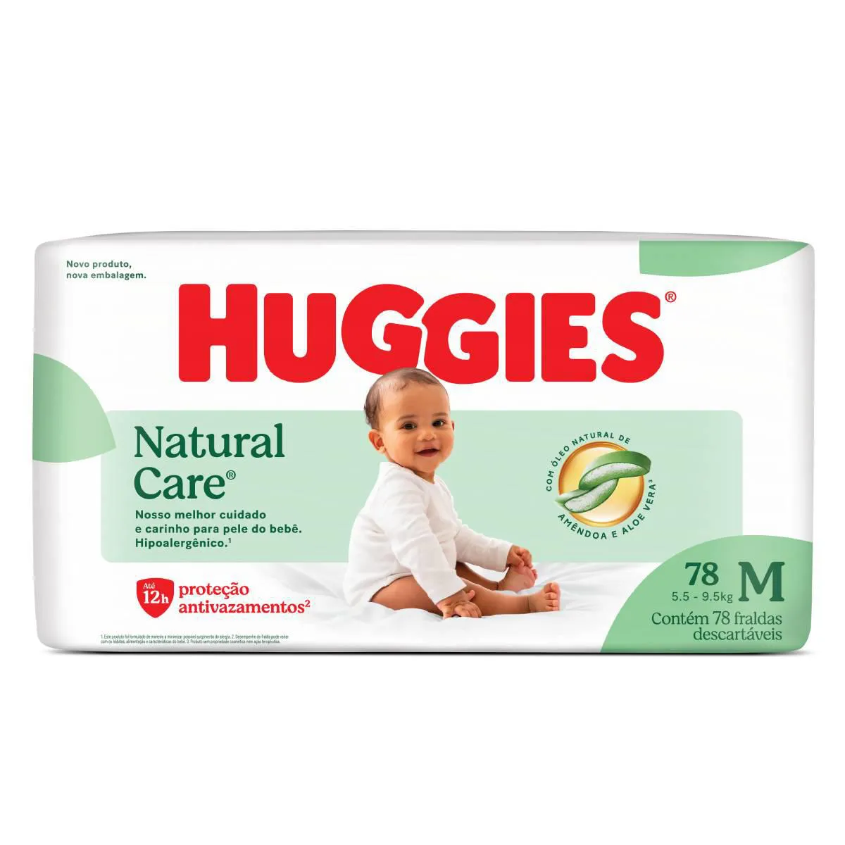 Fralda Huggies Natural Care M 78 Unidades
