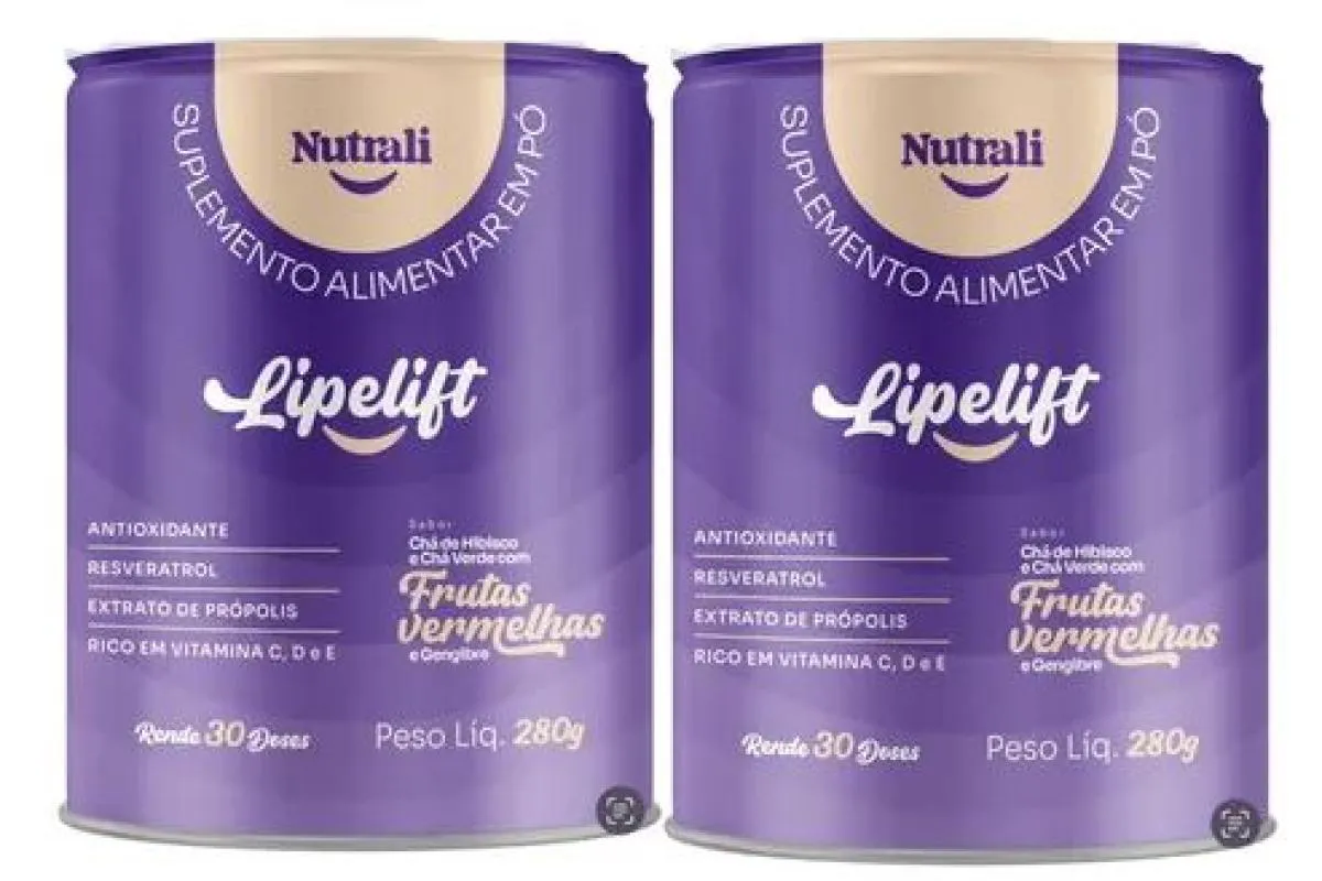 KIT  DE 2 LIPELIFT SABOR CHA DE HIBISCO E CHA VERDE COM FRUTAS VERM. E GENGIBRE