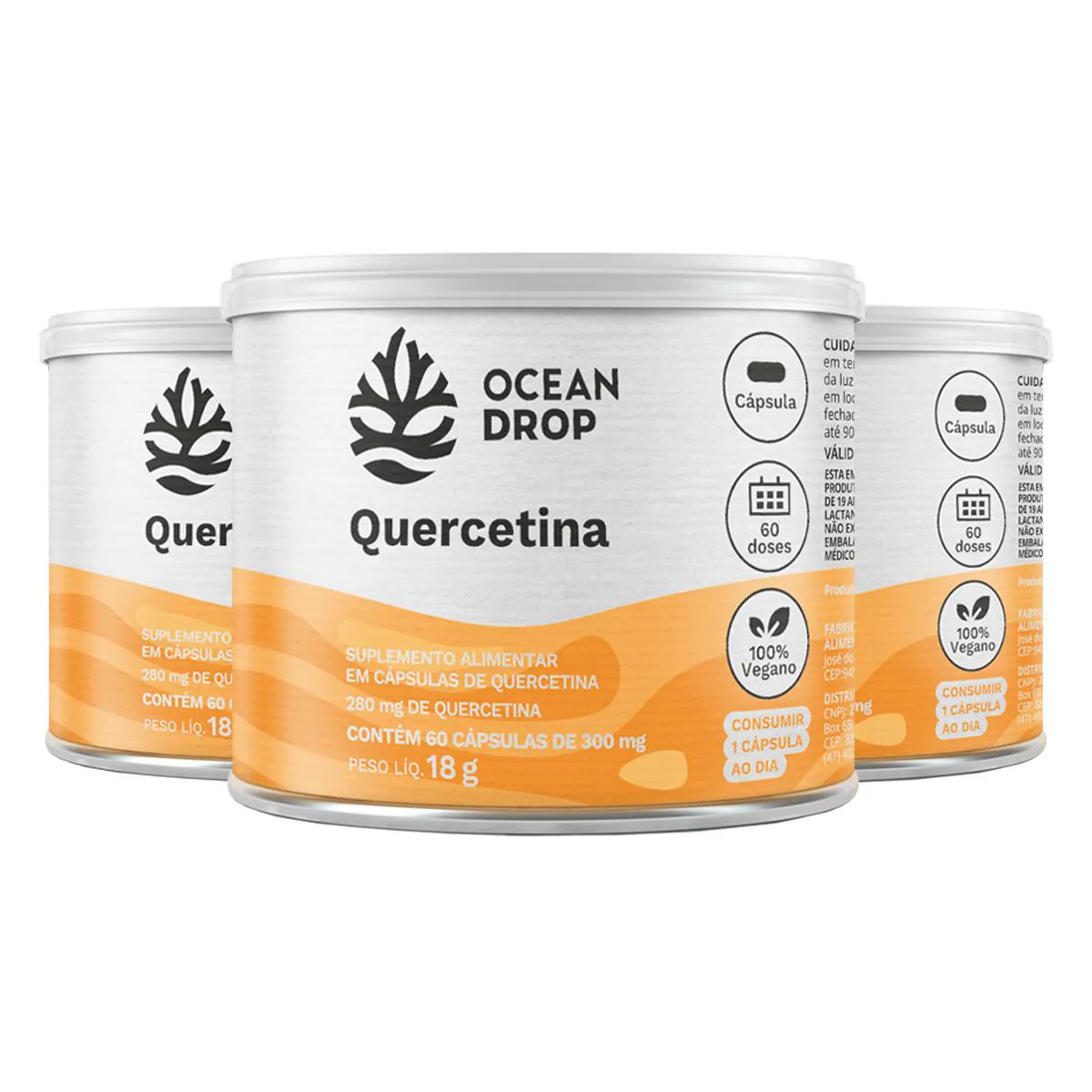KIT 3 QUERCETINA OCEAN DROP 60 CáPSULAS