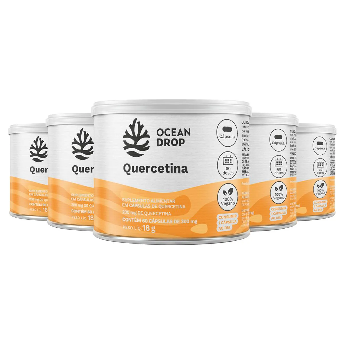 KIT 5 QUERCETINA OCEAN DROP 60 CáPSULAS