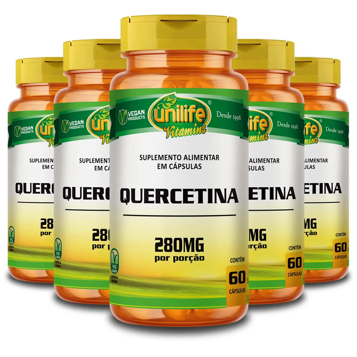 KIT 5 QUERCETINA UNILIFE 60 CáPSULAS