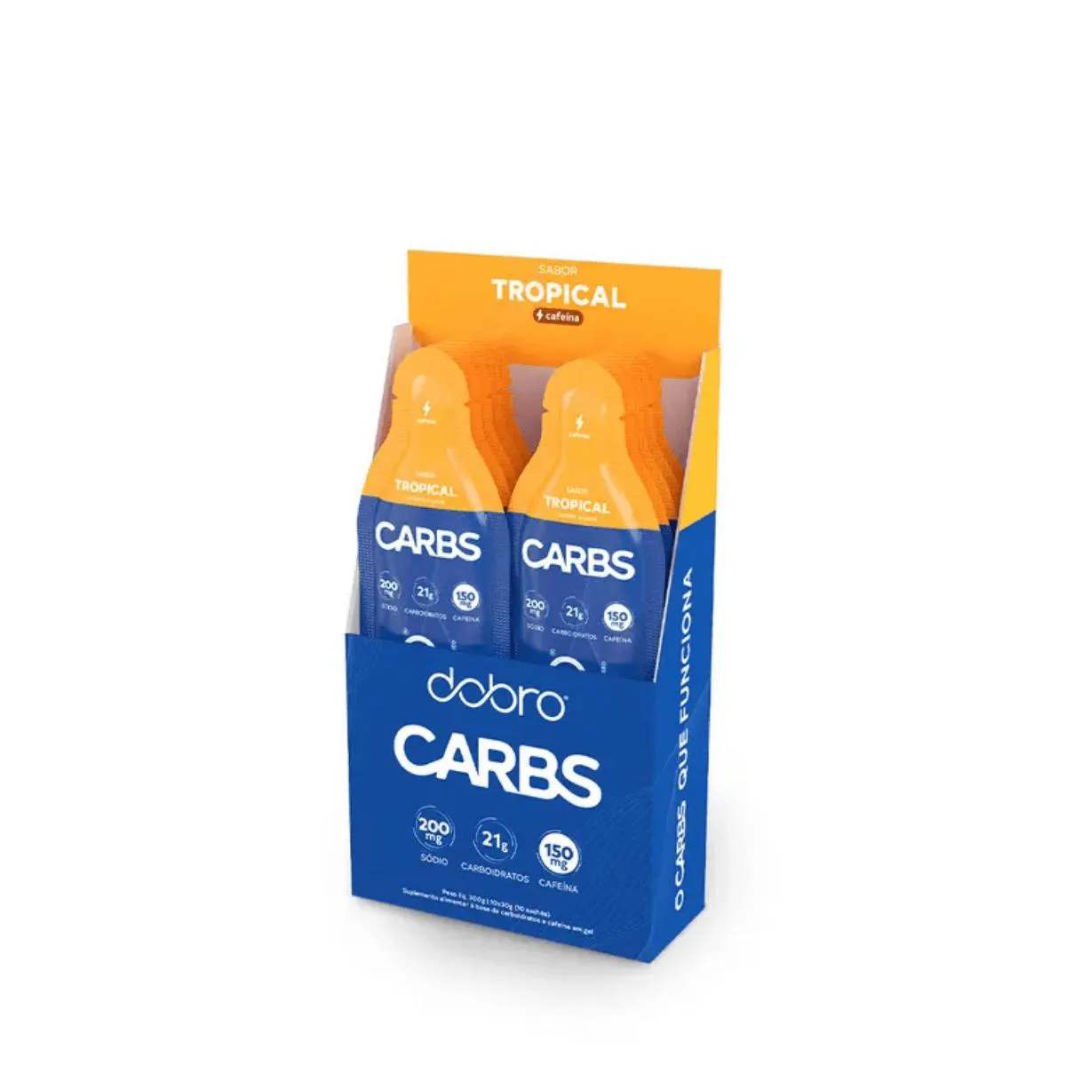CARBS GEL TROPICAL COM CAFEíNA 10 SACHêS 30G DOBRO