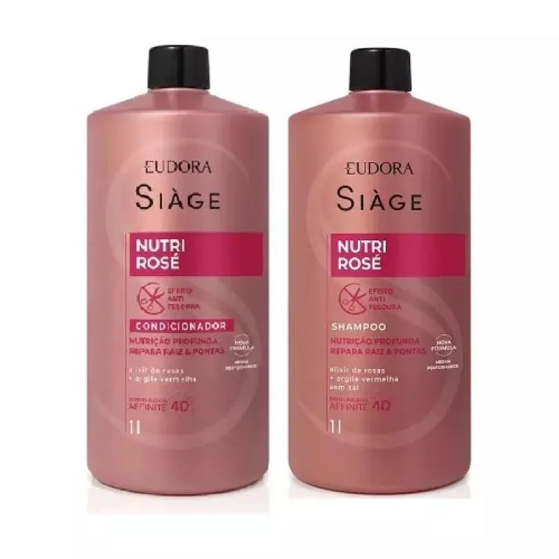 KIT SIAGE NUTRI ROSÉ SHAMPOO 1L + CONDICIONADOR 1L