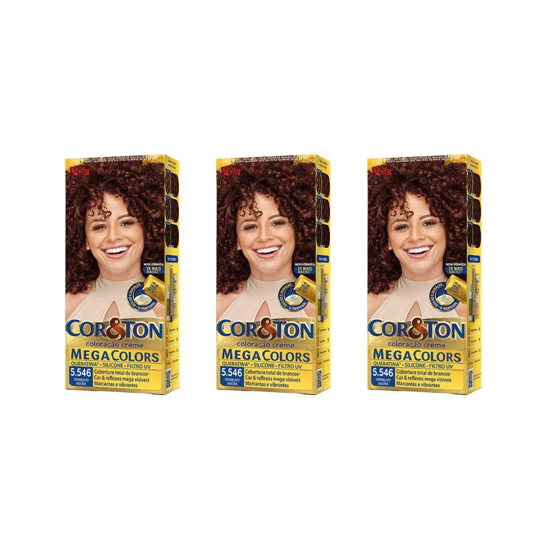 COLORAçAO COR&TON 5.546 VERMELHO AMORA 50G-KIT C/3