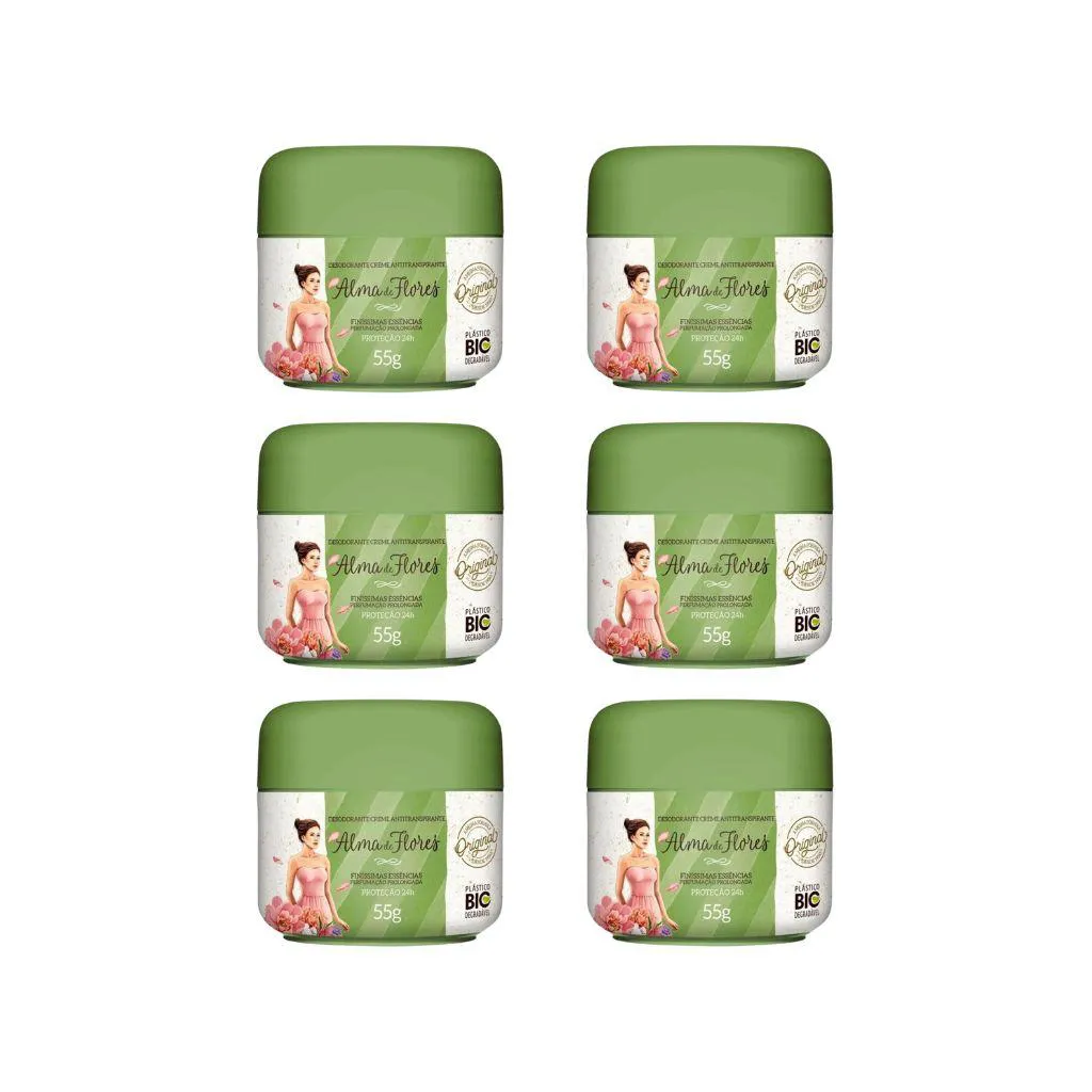 DESODORANTE CREME ALMA DE FLORES 55G FINISSIMA ESSENCIAS-6UN
