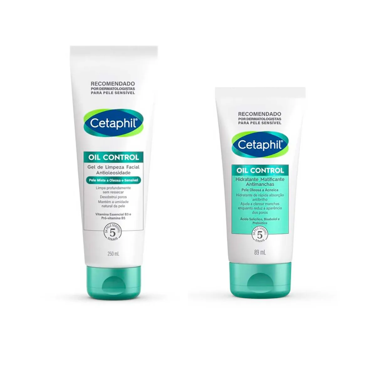 Kit Facial Cetaphil Oil Control Hidratante Matificante Antimanchas 89ml + Gel de Limpeza Antioleosidade 250ml