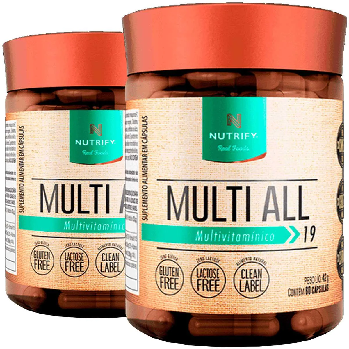 KIT 2 MULTI ALL MULTIVITAMíNICO NUTRIFY 60 CáPSULAS