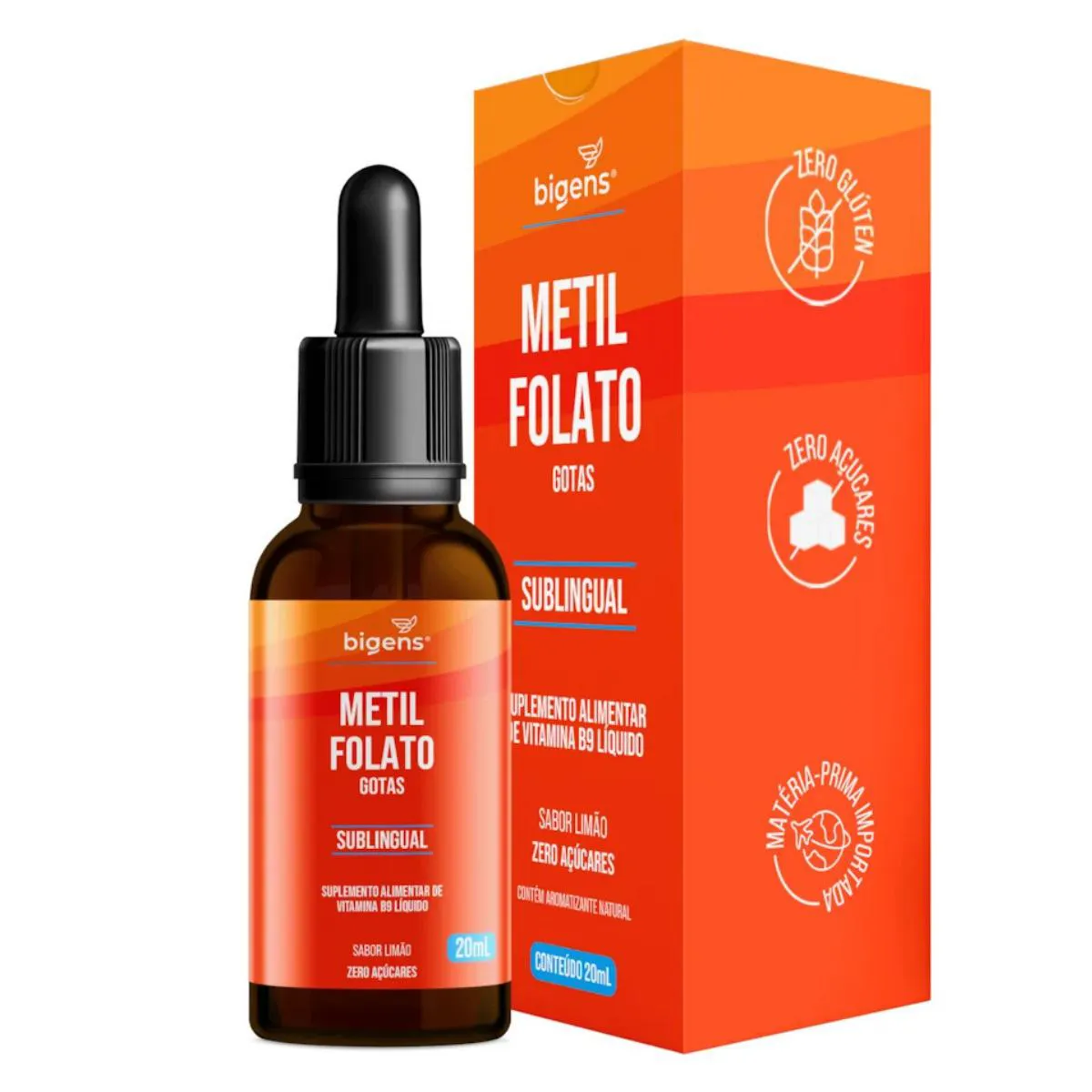 METILFOLATO VITAMINA B9 BIGENS LIMãO 20ML