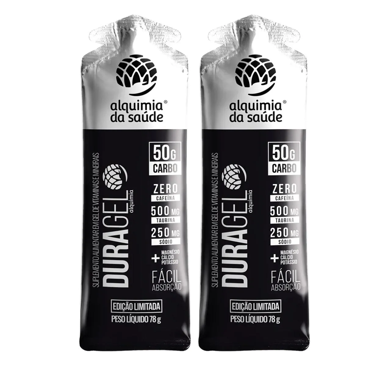 2X DURAGEL BOX 50G CARBO ALQUIMIA DA SAúDE NEUTRO 15 UNIDADES 60G