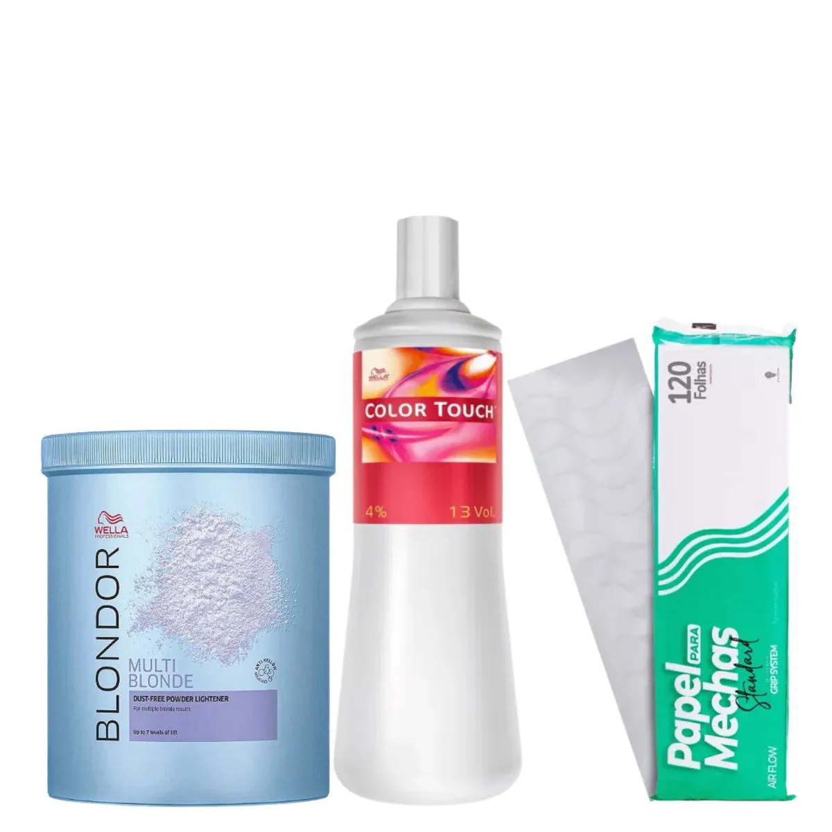 WELLA KIT BLONDOR + EMULSãO 1L + PAPEL PARA MECHA 120 FOLHAS