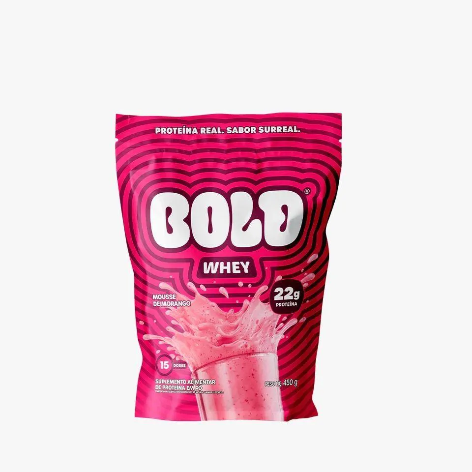 BOLD WHEY REFIL (450G) - SABOR: MOUSSE DE MORANGO