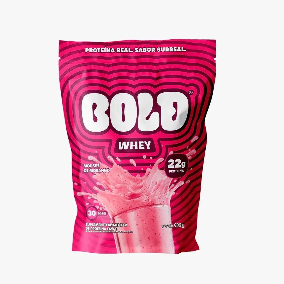 BOLD WHEY REFIL (900G) - SABOR: MOUSSE DE MORANGO