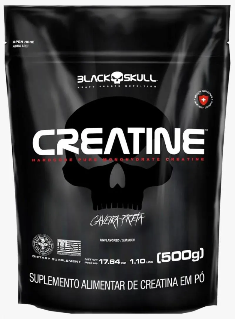 CREATINE CAVEIRA PRETA REFIL (500G) - SABOR: SEM SABOR