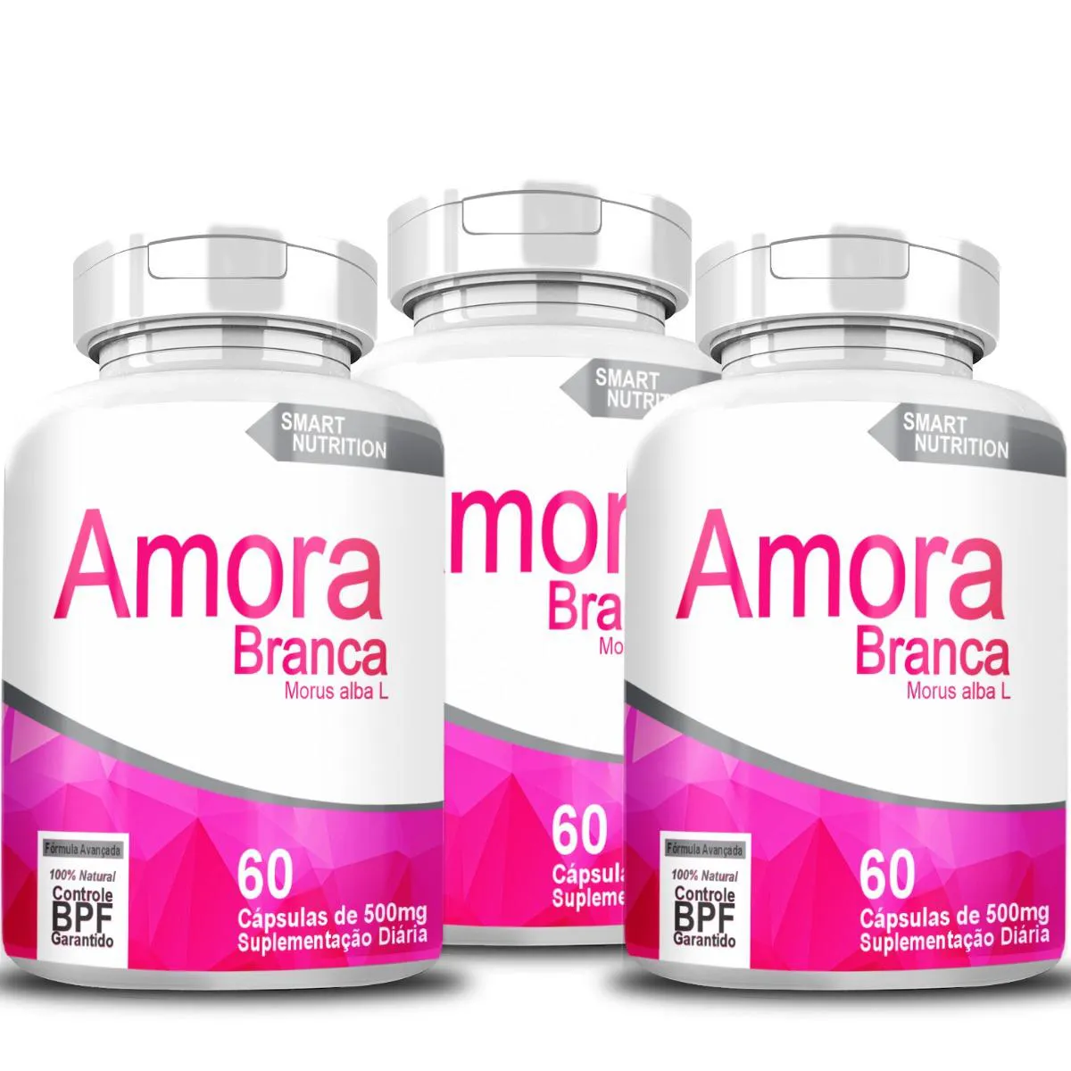 AMORA BRANCA KIT COM 3 POTES COM TOTAL DE 180 CAPSULAS