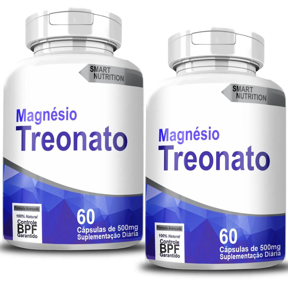 MAGNÉSIO TREONATO KIT COM 2 POTES COM TOTAL DE 120 CAPSULAS