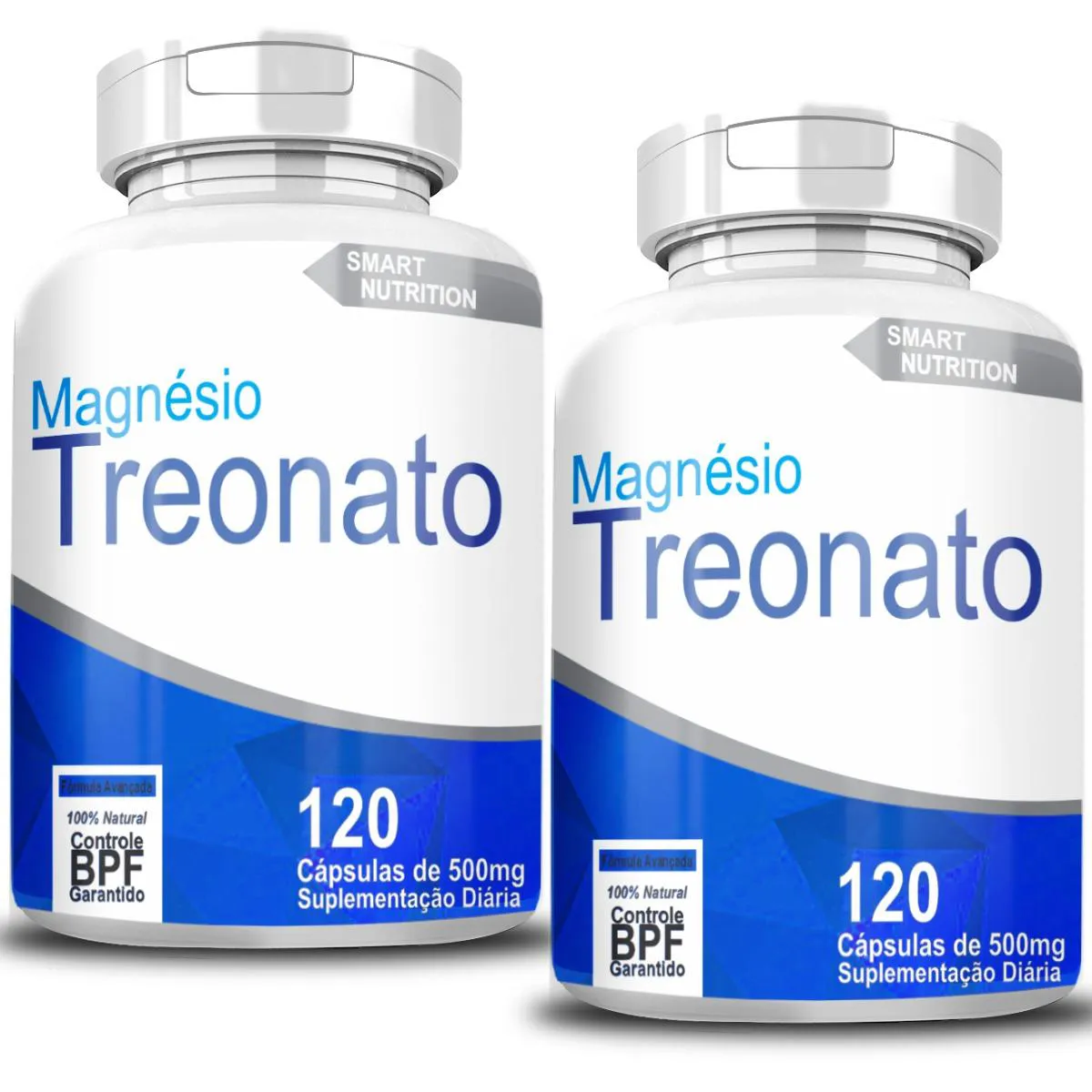MAGNÉSIO TREONATO KIT COM 2 POTES COM TOTAL DE 240 CAPSULAS