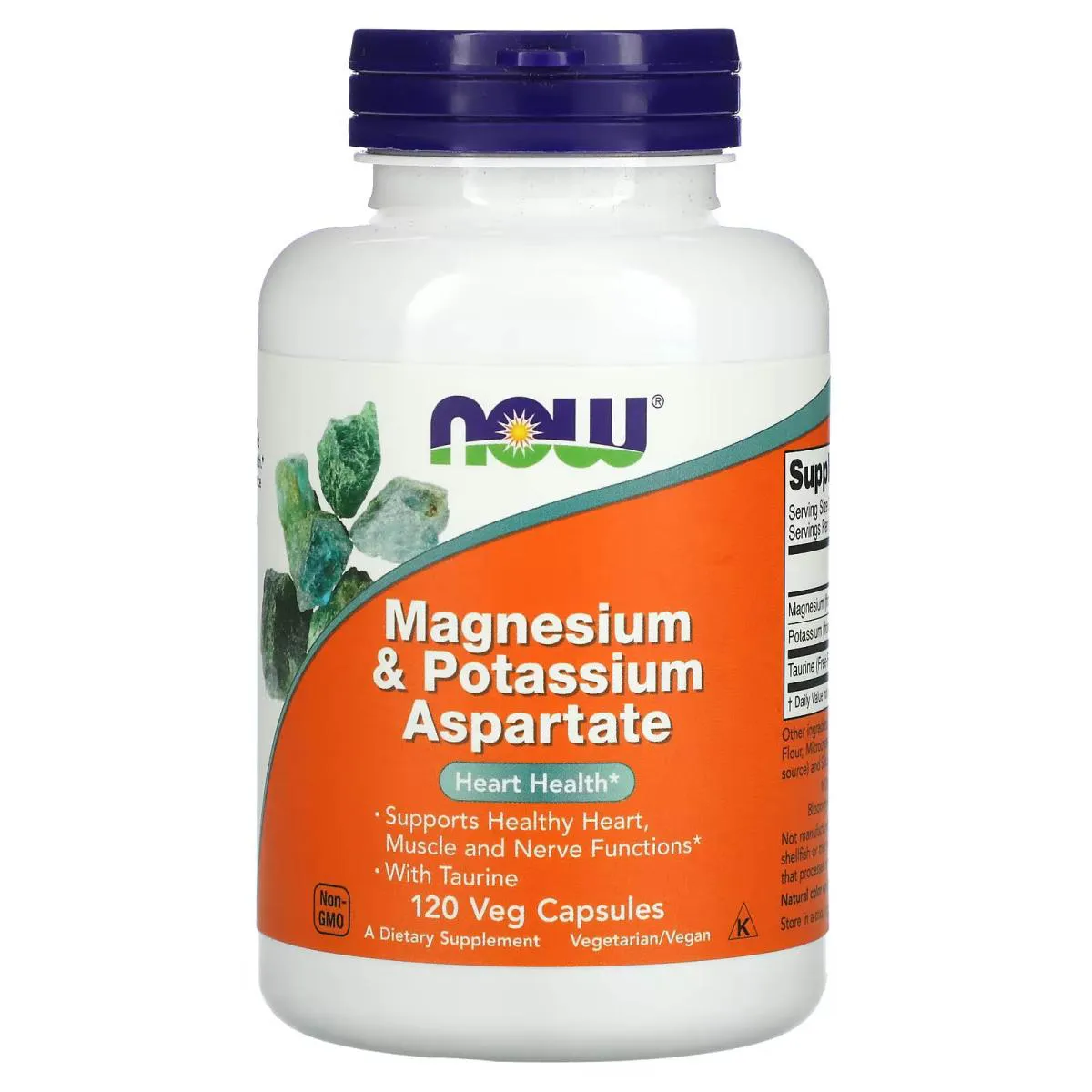ASPARTATO DE MAGNéSIO E POTáSSIO 120 CAPSULAS VEGETAIS - NOW FOODS