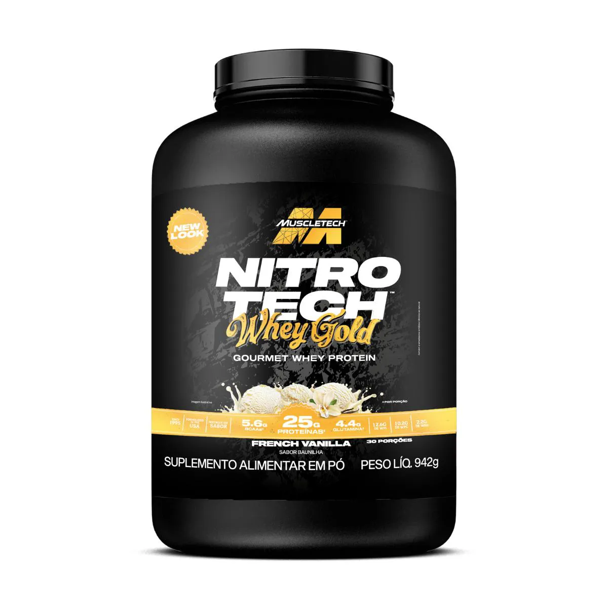 NITRO TECH WHEY GOLD 942G BAUNILHA - MUSCLETECH
