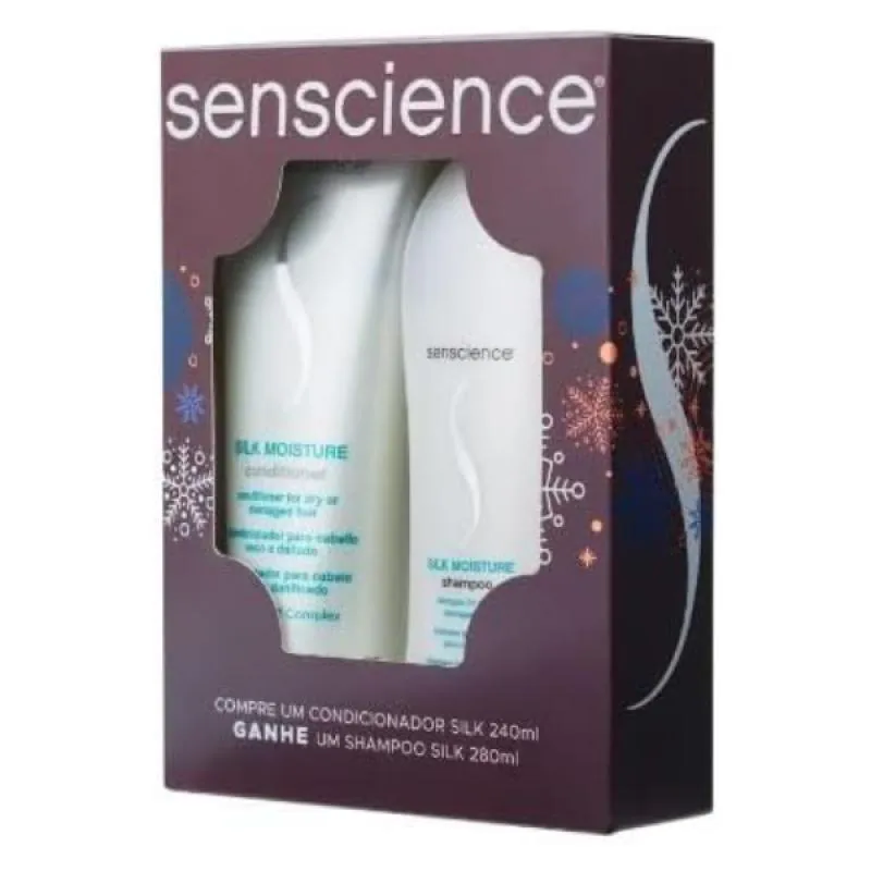 SENSCIENCE - KIT NATAL SILK MOISTURE SHAMPOO 280 ML + CONDICIONADOR 240 ML