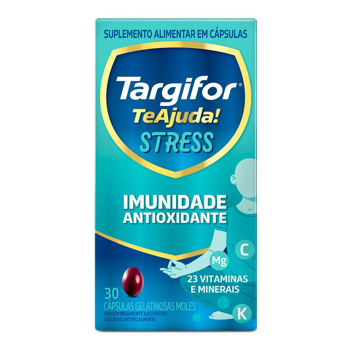 Polivitamínico Targifor Te Ajuda Stress Imunidade Antioxidante 30 Cápsulas