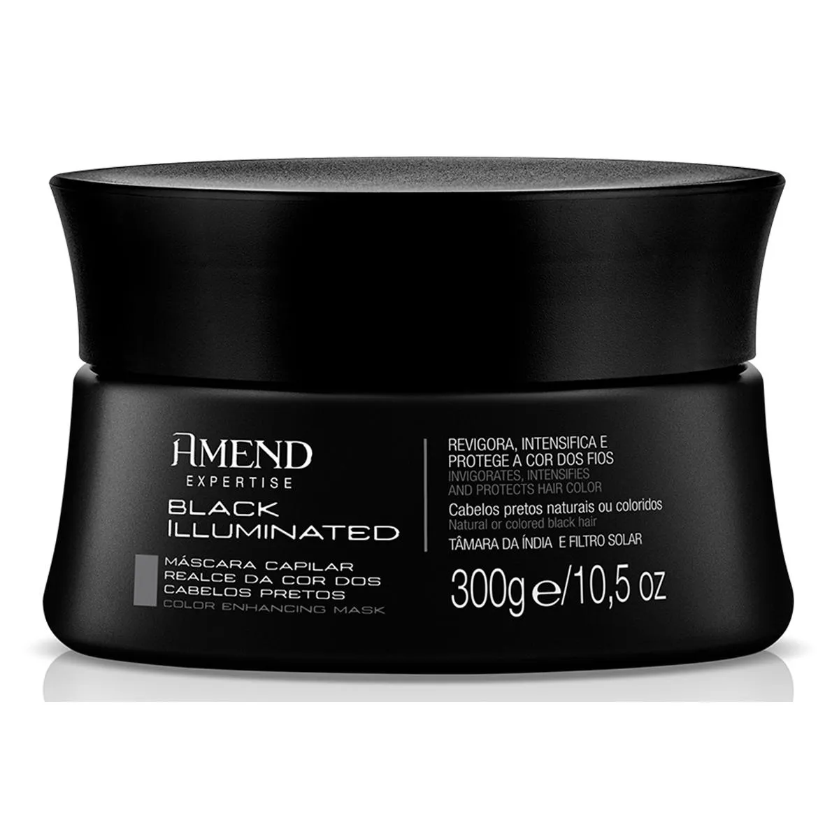 AMEND MáSCARAS PARA TRATAMENTO EM CABELOS COLORIDOS BLACK ILLUMINATED 300G (7896852618752)