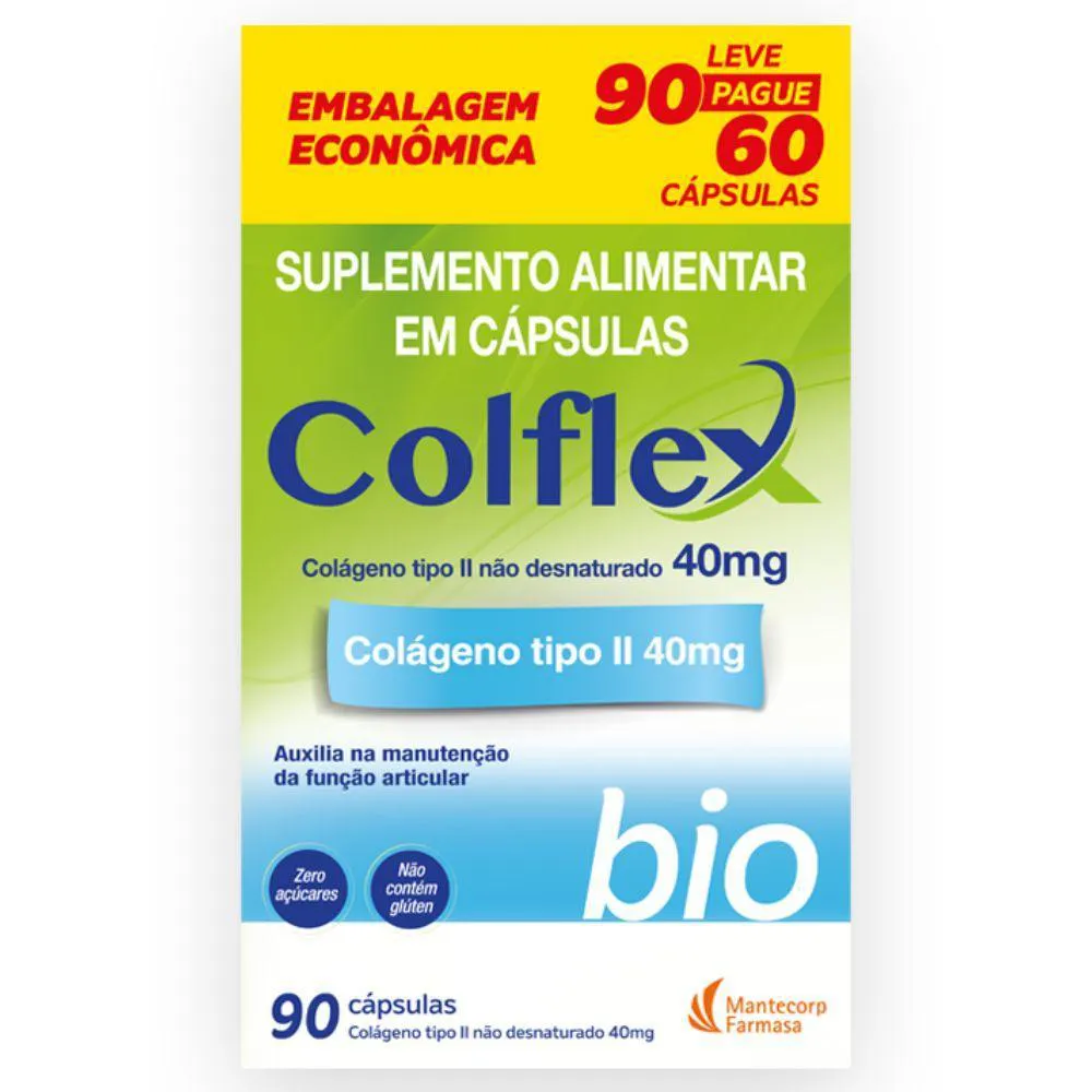 COLáGENO COLFLEX BIO TIPO II NãO HIDROLISADO 90CAP