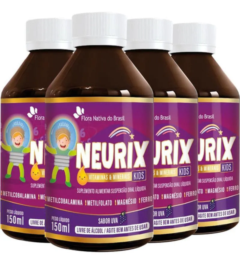 KIT 4 NEURIX KIDS 150ML - FLORA NATIVA