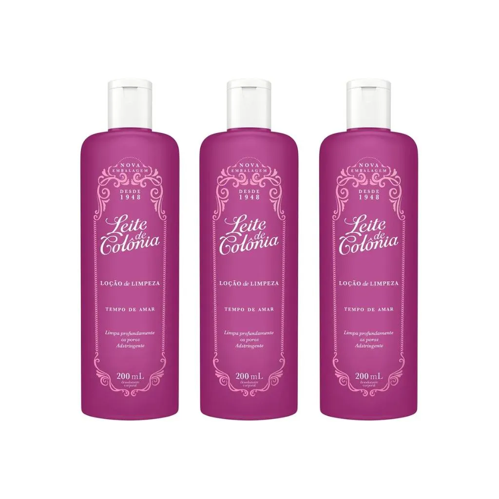 LEITE DE COLONIA 200ML TEMPO DE AMAR - KIT C/ 3UN