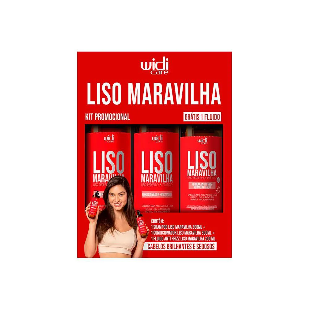KIT  WIDI CARE LISO MARAVILHA SHAMPOO E CONDICIONADOR 300ML