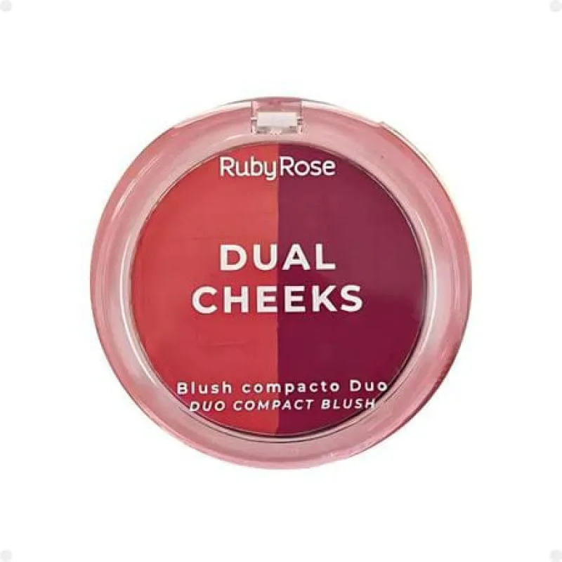 BLUSH COMPACTO DUO RUBY ROSE DUAL CHEEKS ROSEWOOD E PLUM