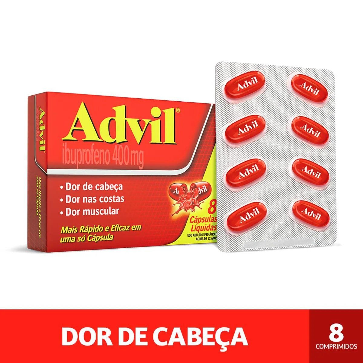 Advil Ibuprofeno 400mg 8 cápsulas