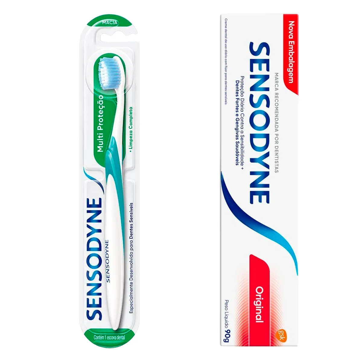 Kit Sensodyne Creme Dental Original 90g + Escova de Dente Multi Proteção Macia