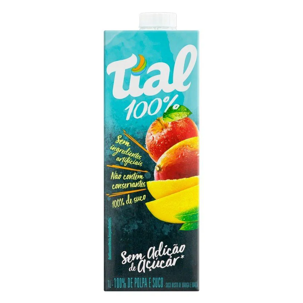 SUCO TIAL 100% MANGA COM MAçã 1L - EMBALAGEM COM 12 UNIDADES