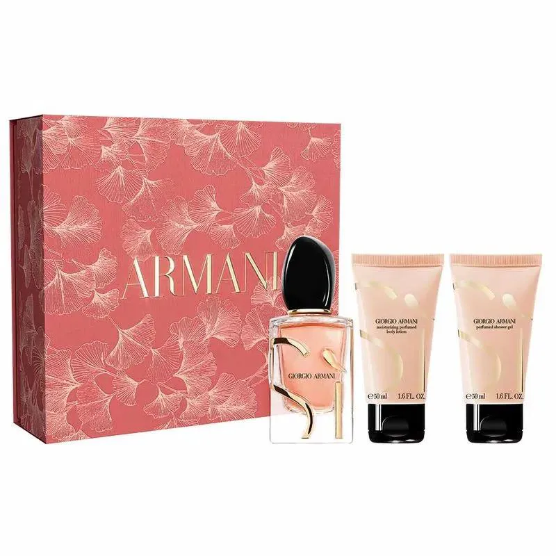 ARMANI Sí KIT - PERFUME FEMININO EDP INTENSE + BODY LOTION + SHOWER GEL KIT 50 ML