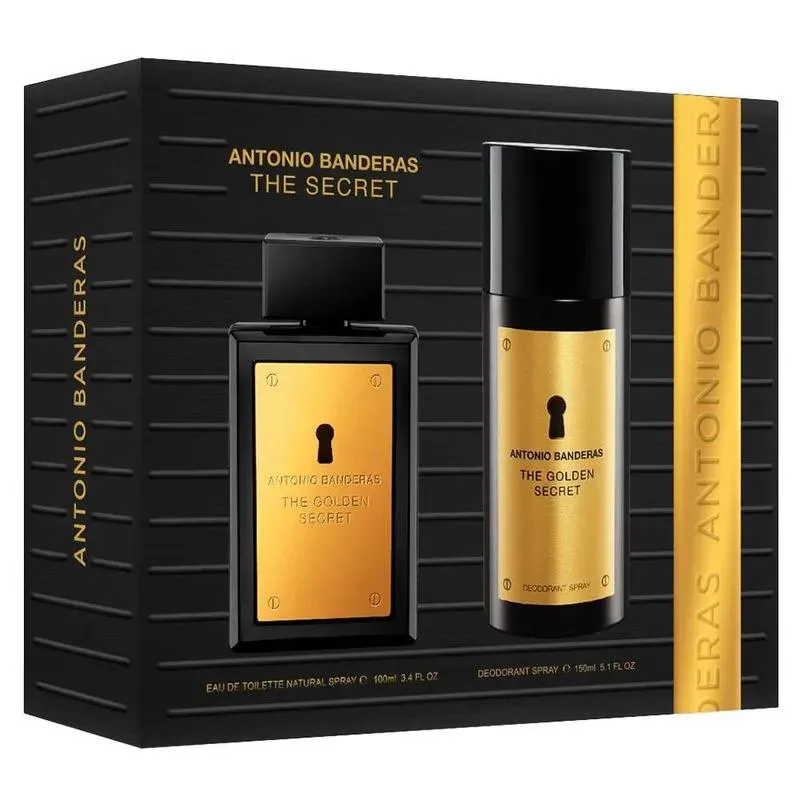 COFFRET GOLDEN SECRET BANDERAS KIT – PERFUME MASCULINO EDT + DESODORANTE CORPORAL KIT 100 ML