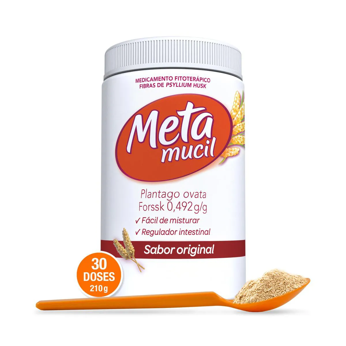 Metamucil Fibra Psyllium Sabor Original 210g